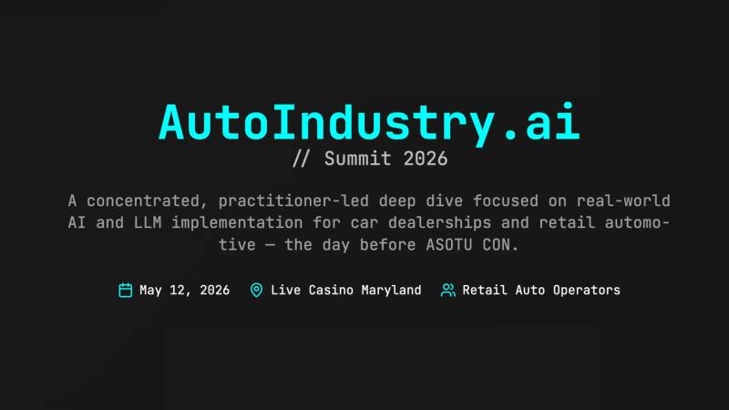 AutoIndustry.Ai Summit 2026 — Hanover, MD, May 12, 2026