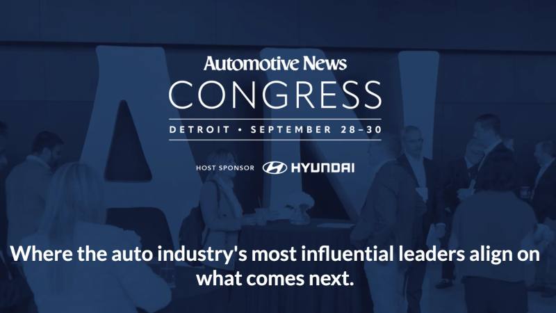 Automotive News Congress 2026 — Detrioit, MI, Sep 28 – 30, 2026